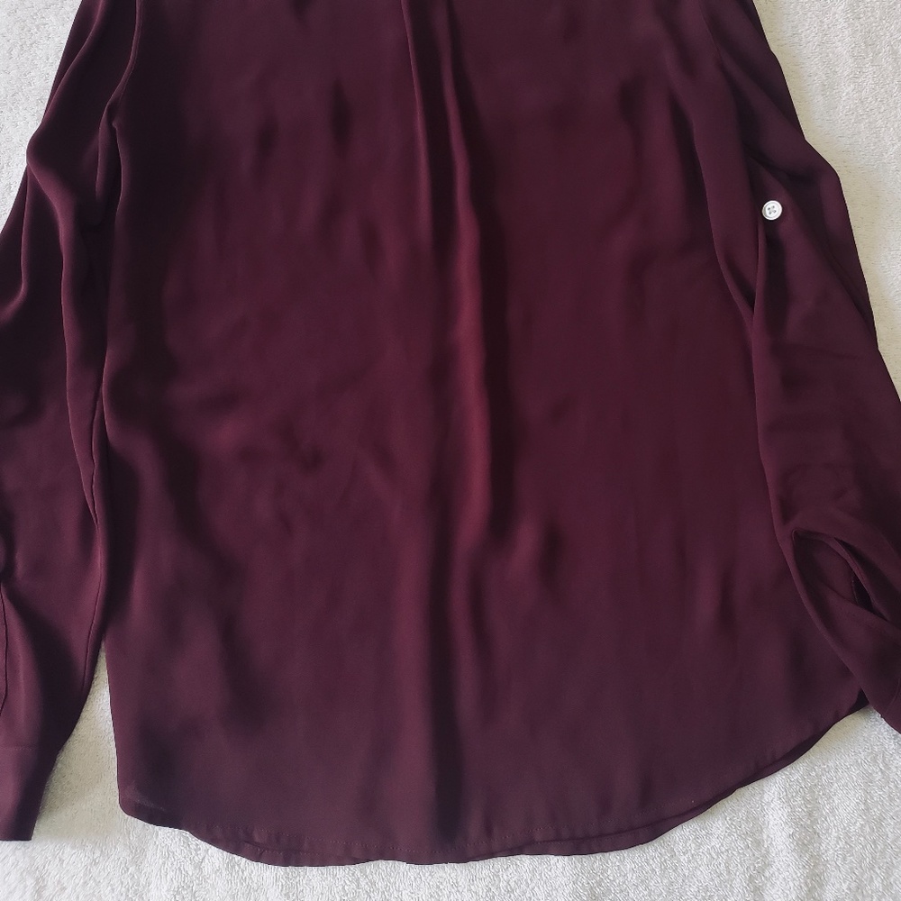 LOFT Burgundy Blouse - Picture 10 of 12